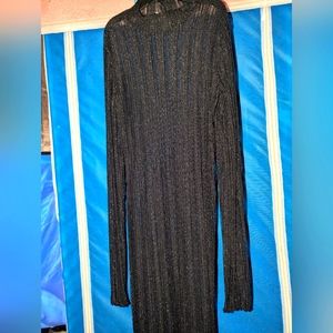 Black sheer long sleeve cover up dress